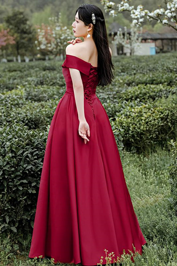 dark red dress
